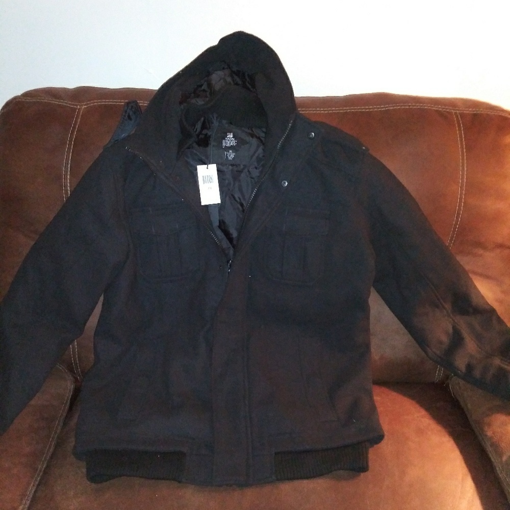 Men's new XL Black Wool Jacket